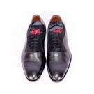 Two-Tone Black Color Leather/Suede Oxfords Men Shoe Aka Balmorals Shoes - Size 39-471