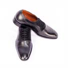 Two-Tone Black Color Leather/Suede Oxfords Men Shoe Aka Balmorals Shoes - Size 39-472