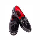 Leather / Suede Tassel Men Shoes Black - Size 39-472