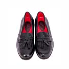 Black Leather Tassel Men Shoes - Size 39-471
