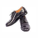 Black Color Leather Oxfords Men Shoe Aka Balmorals Shoes - Size 39-472