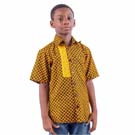 Boys Short Sleeve - Multicolor African Wax Print Shirt (Copy)1