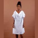 Sleeveless Short Chiffon Dress-White1