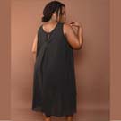 Sleeveless Short Chiffon Dress-Black2