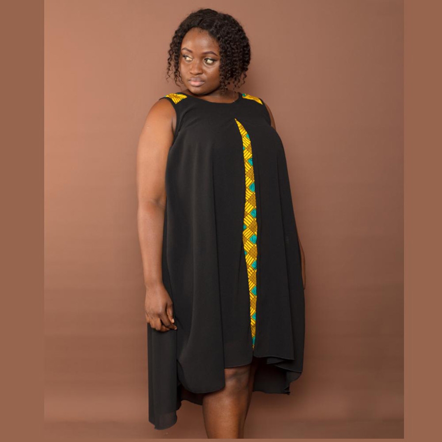 Sleeveless Short Chiffon Dress-Black3