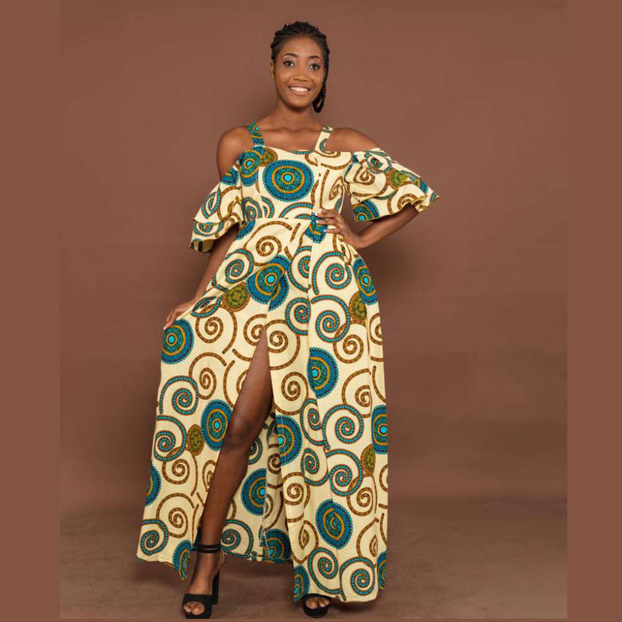 Cold Shoulder Long Dress1