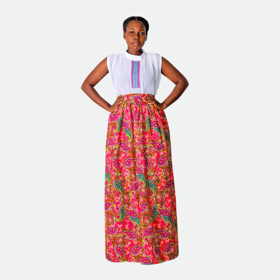 Sleeveless Blouse &Amp; Long Skirt1