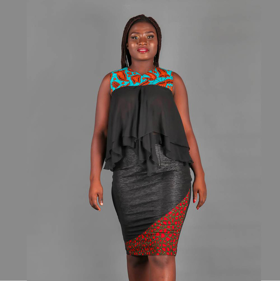 Knee-Length Skirt-Black1