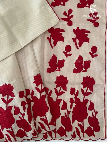 cream-kota-saree-with-red-floral-applique-work-rka7160-b