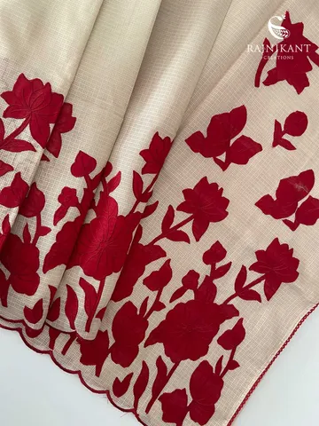cream-kota-saree-with-red-floral-applique-work-rka7160-d