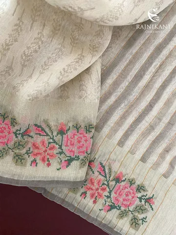 half-white-linen-silk-saree-with-cross-stitch-blooms-rka7606-d
