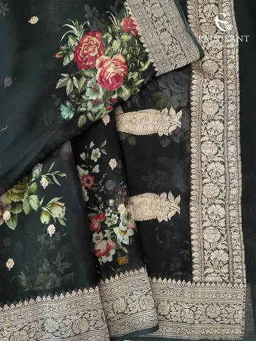 black-floral-banarasi-chiffon-saree-rka9523-b
