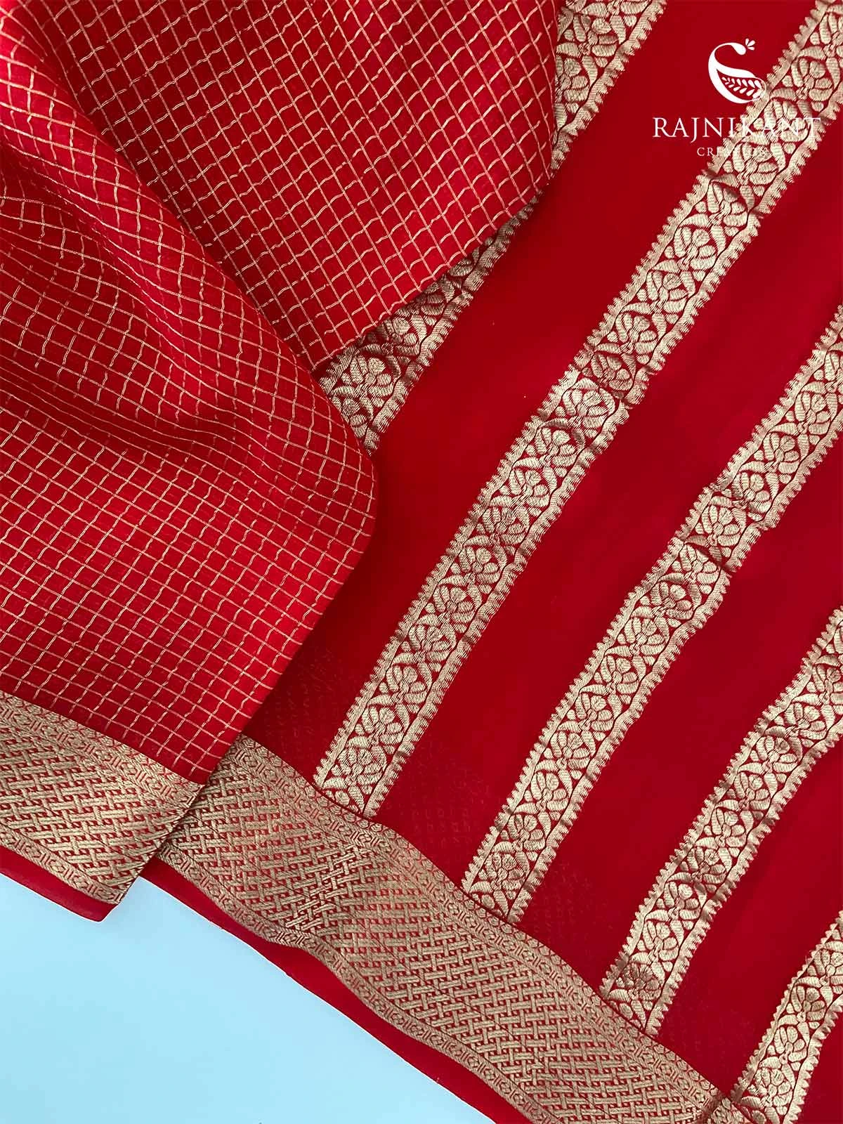 checkered-red-crepe-silk-saree-rka9631-a