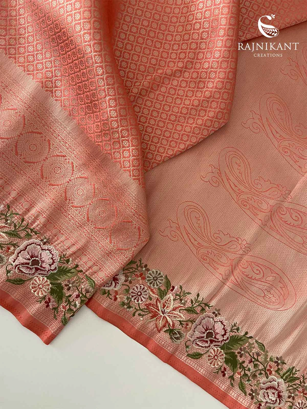 peachy-pink-crepe-jacquard-banarasi-saree-with-floral-embroidery-rka9694-a