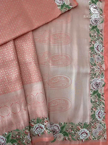peachy-pink-crepe-jacquard-banarasi-saree-with-floral-embroidery-rka9694-b