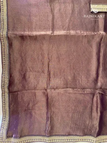 Purple hued Organza Tissue Silk Saree3