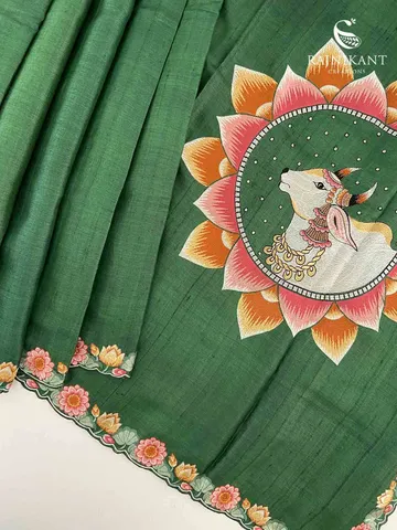green-pichwai-tussar-silk-saree-rka5700-2-c