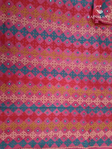 Colourful Kutchwork Tussar Silk Saree3