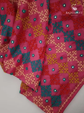 Colourful Kutchwork Tussar Silk Saree4