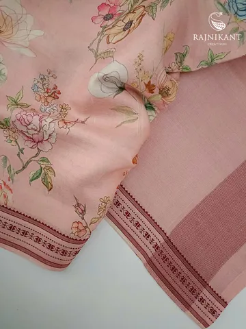 Pretty In Pink Printed Tussar Silk Saree4