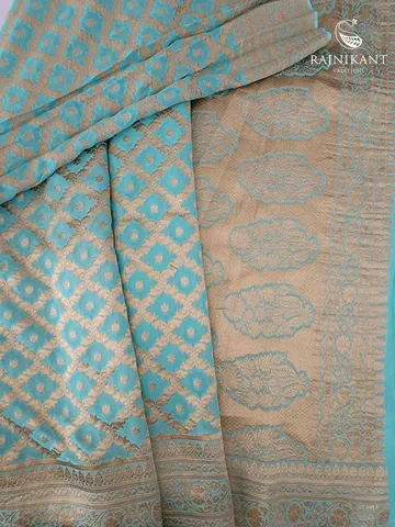 Blue Banarasi Georgette Saree2