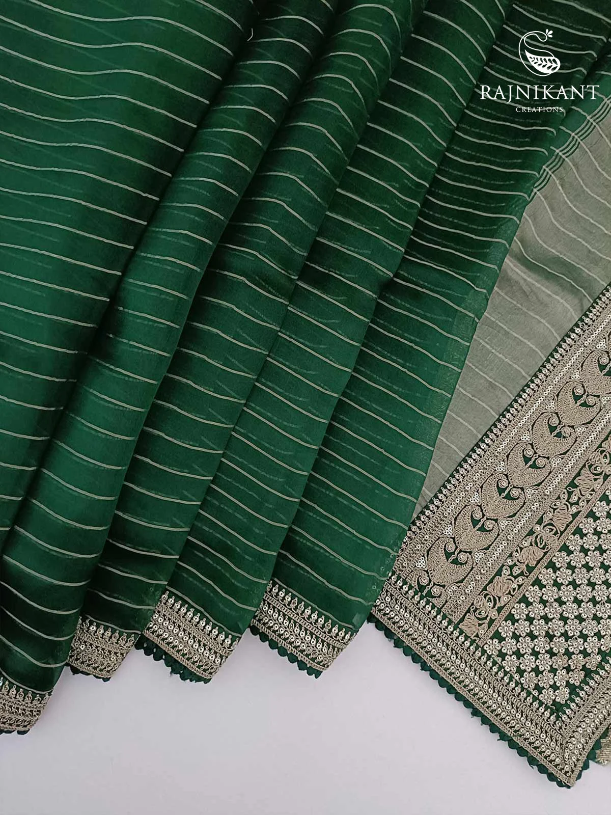 bottle-green-organza-silk-saree-rka6539-a