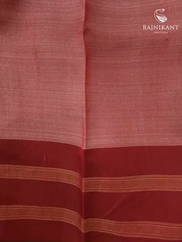 Raw Silk in Red Printed Tussar Silk Saree5