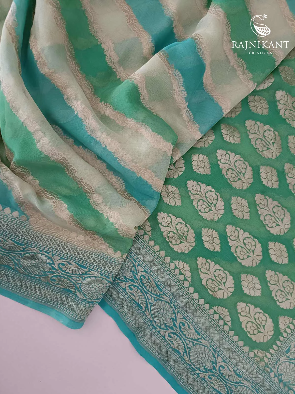 blue-x-green-leheriya-styled-georgette-banarasi-silk-saree-rka6808-a