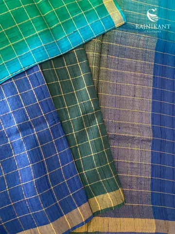 ocean-checks-tussar-silk-saree-rka9554-b