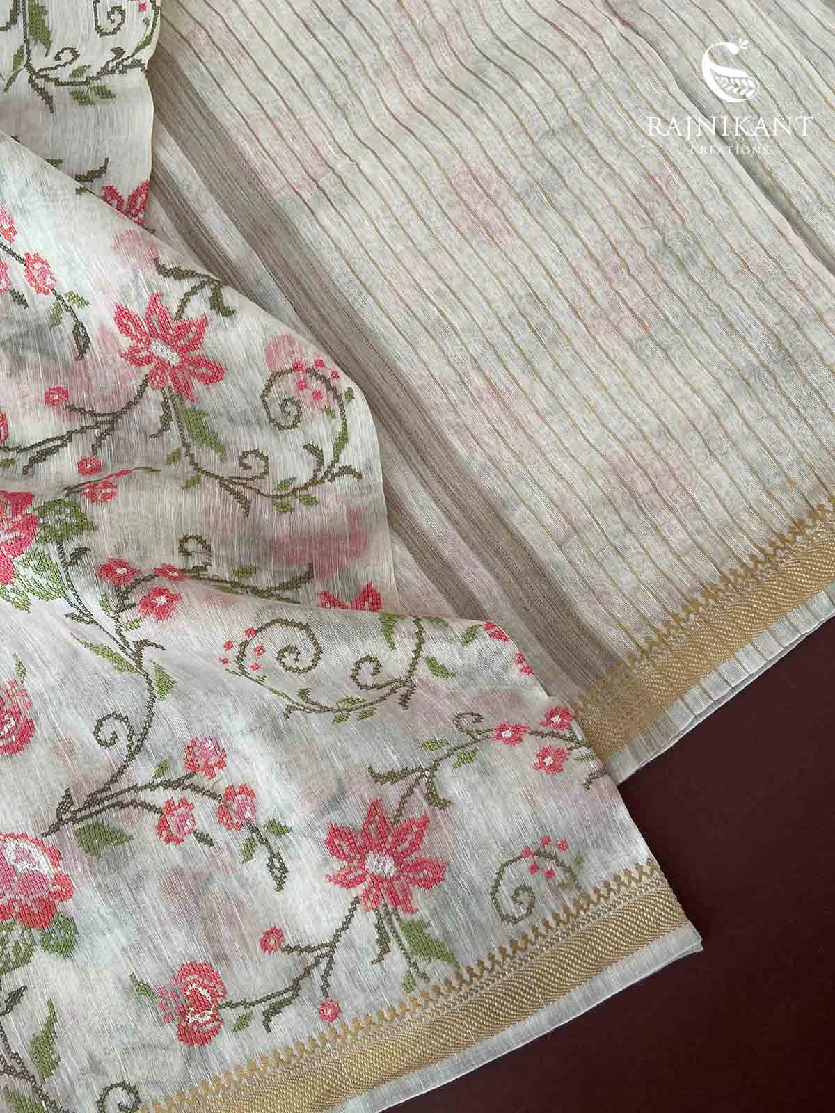 white-linen-silk-saree-with-cross-stitch-floral-embroidery-rka8728-a