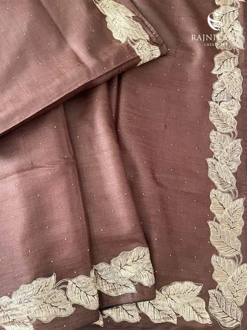 earthy-brown-tussar-silk-saree-rka9000-b