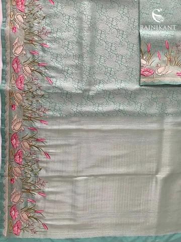 sea-blue-banarasi-jacquard-crepe-saree-with-swans-rka9695-c