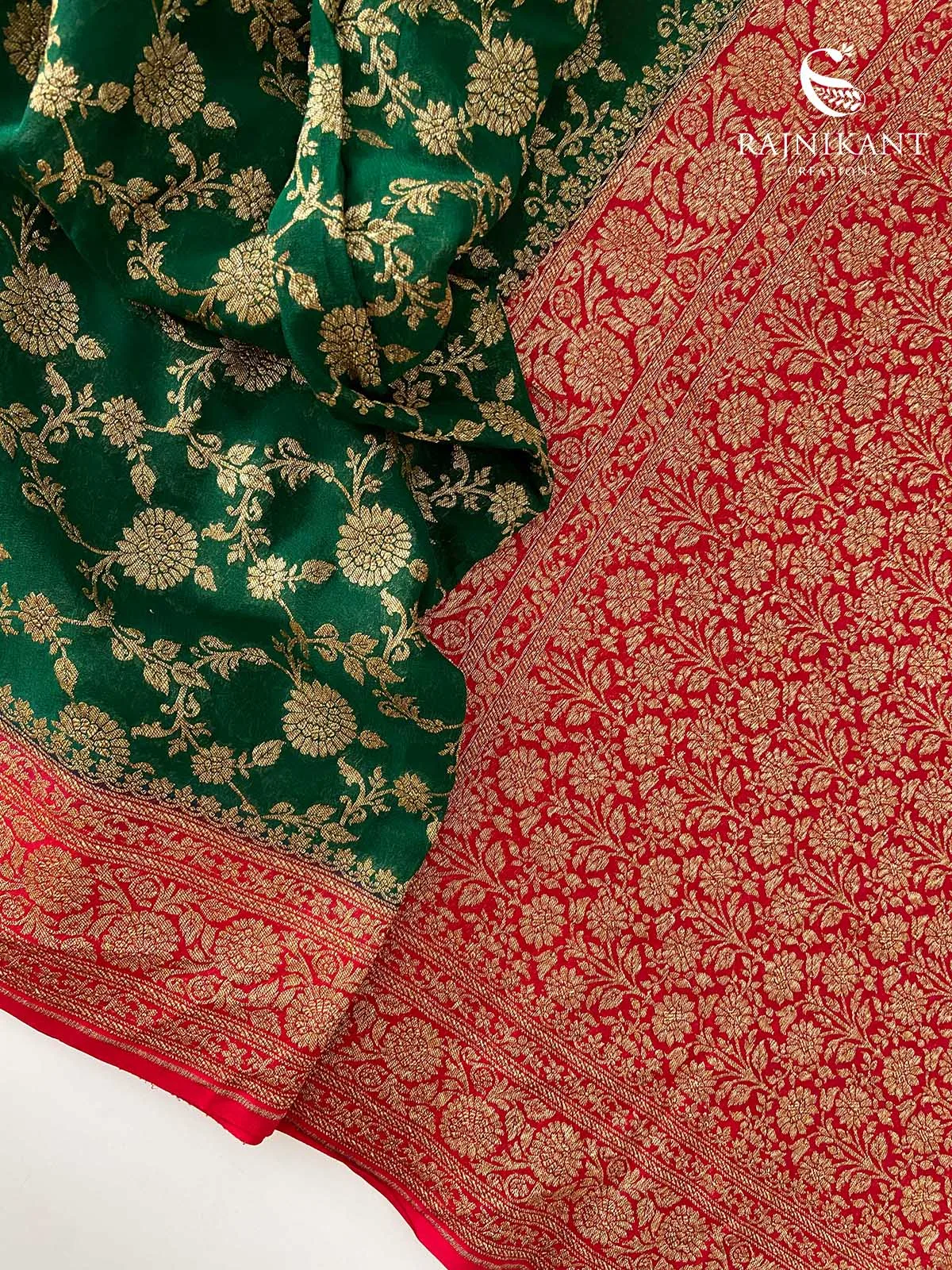 beautiful-bottle-green-jaal-georgette-rka8904-a