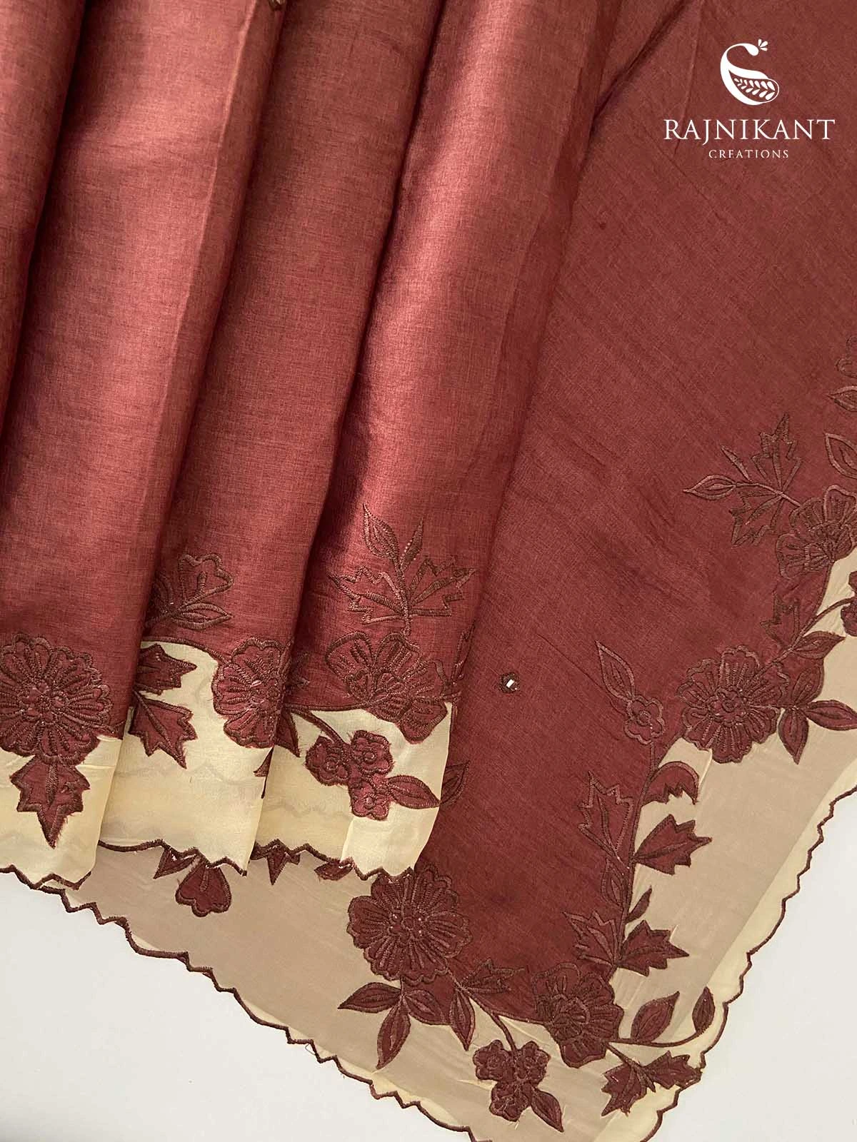 chocolate-brown-tussar-organza-rka9962-a