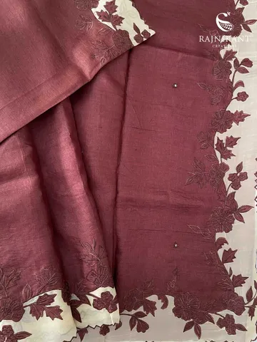 chocolate-brown-tussar-organza-rka9962-b