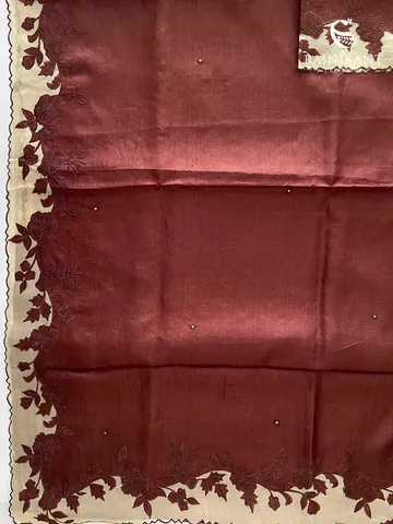 chocolate-brown-tussar-organza-rka9962-c