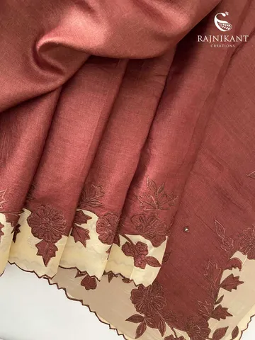 chocolate-brown-tussar-organza-rka9962-d