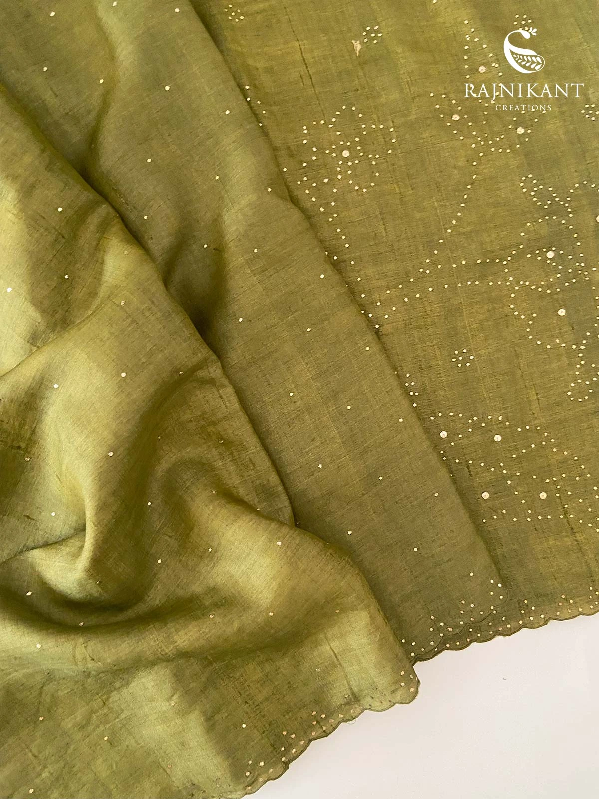 olive-tussar-silk-saree-with-mukaish-blooms-rka8098-a