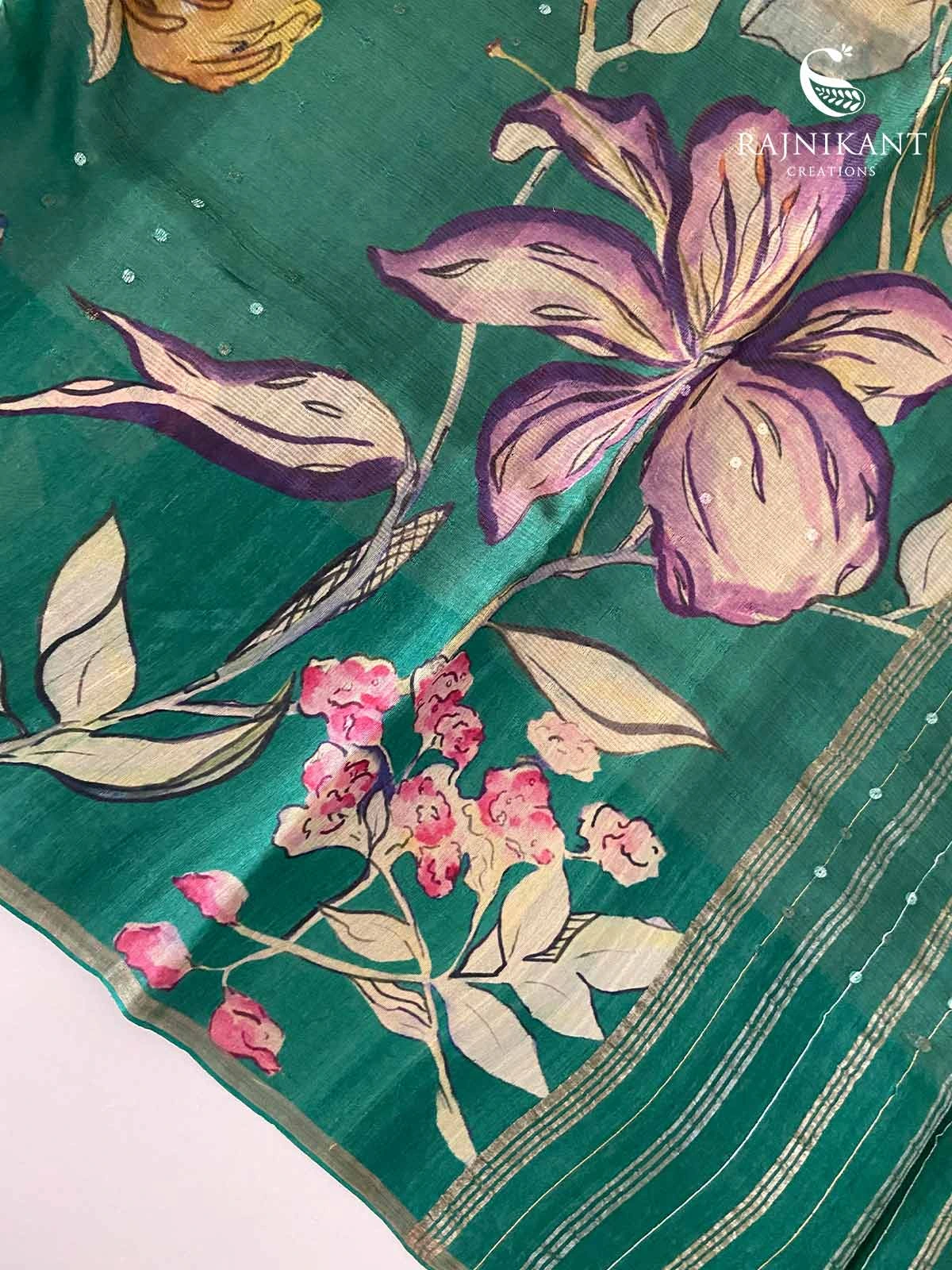 colourful-floral-green-tussar-rka4306-a