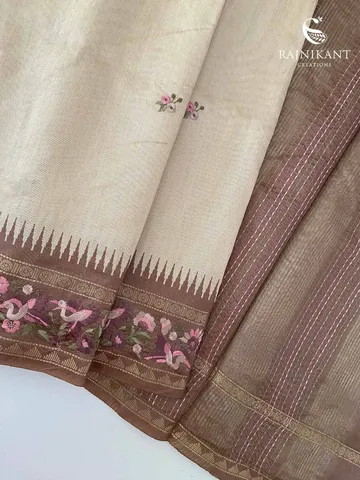 chocolate-brown-beige-embroidered-semi-tussar-saree-rka5454-d