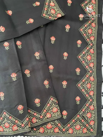 black-semi-tussar-saree-rka7423-b