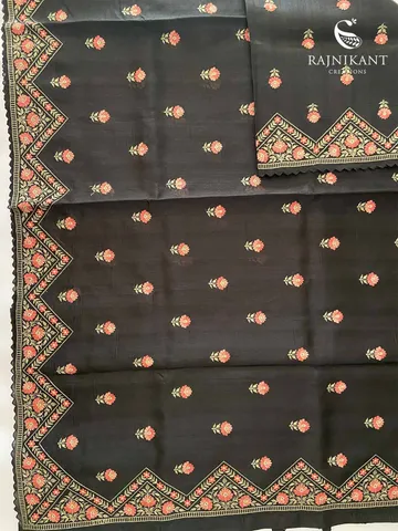 black-semi-tussar-saree-rka7423-c