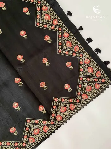 black-semi-tussar-saree-rka7423-d