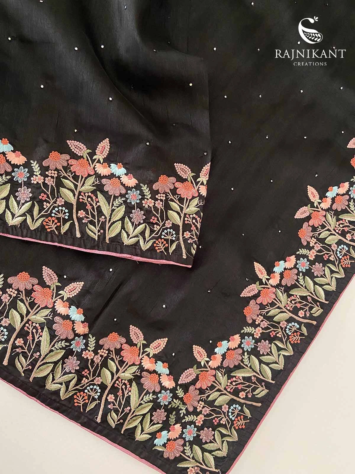 black-tussar-mirror-work-saree-rka6330-a