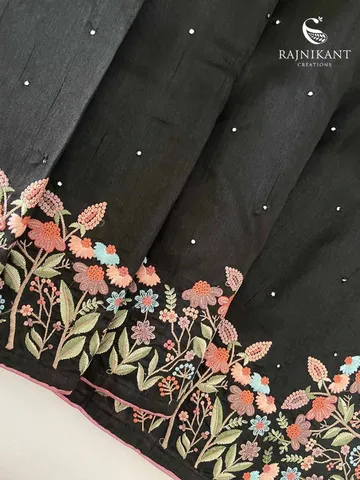 black-tussar-mirror-work-saree-rka6330-d