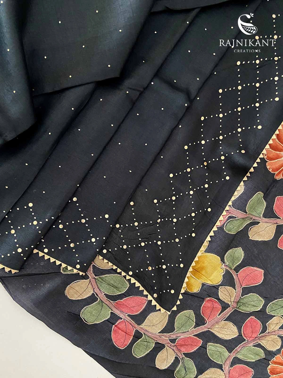 black-mukaish-kalamkari-tussar-silk-saree-rka8986-a