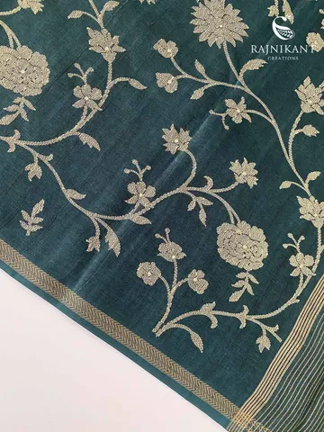 emerald-green-embroidered-tussar-saree-rka9073-3-a