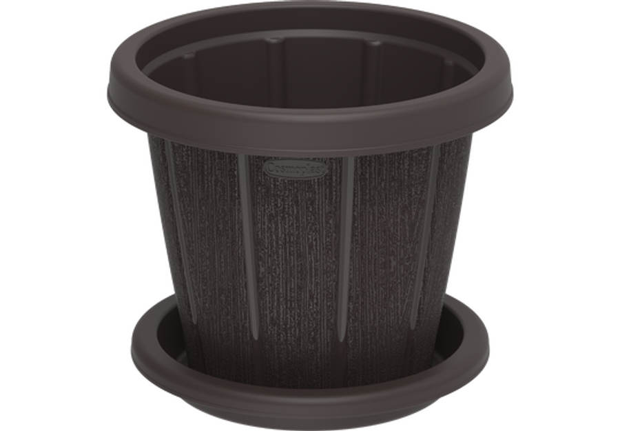 Cosmo Round Black Pots with Trays1