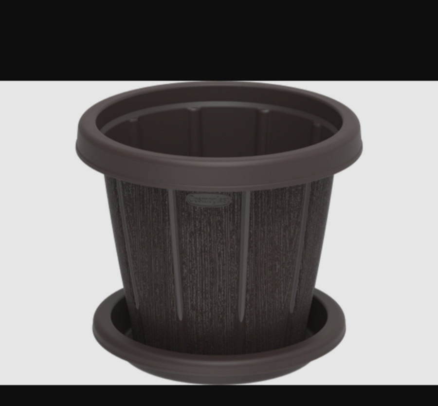 Cosmo Round Black Pots with Trays2