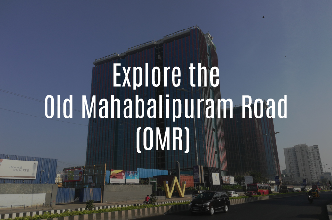 Picture of OMR Road with a tall building